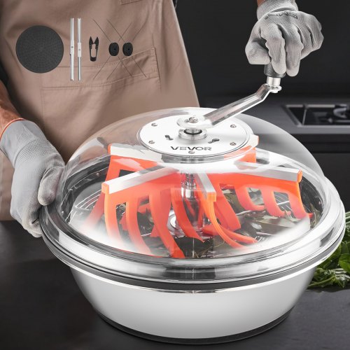 VEVOR Bud Leaf Bowl Trimmer, 420 mm Manual Bud Trimmer, with Sharp Stainless Steel Blades, Visual Cutting, Wet & Dry Hydroponic Cutting Machine, Twisted Spin Cut for Plants Leaves Buds Flowers